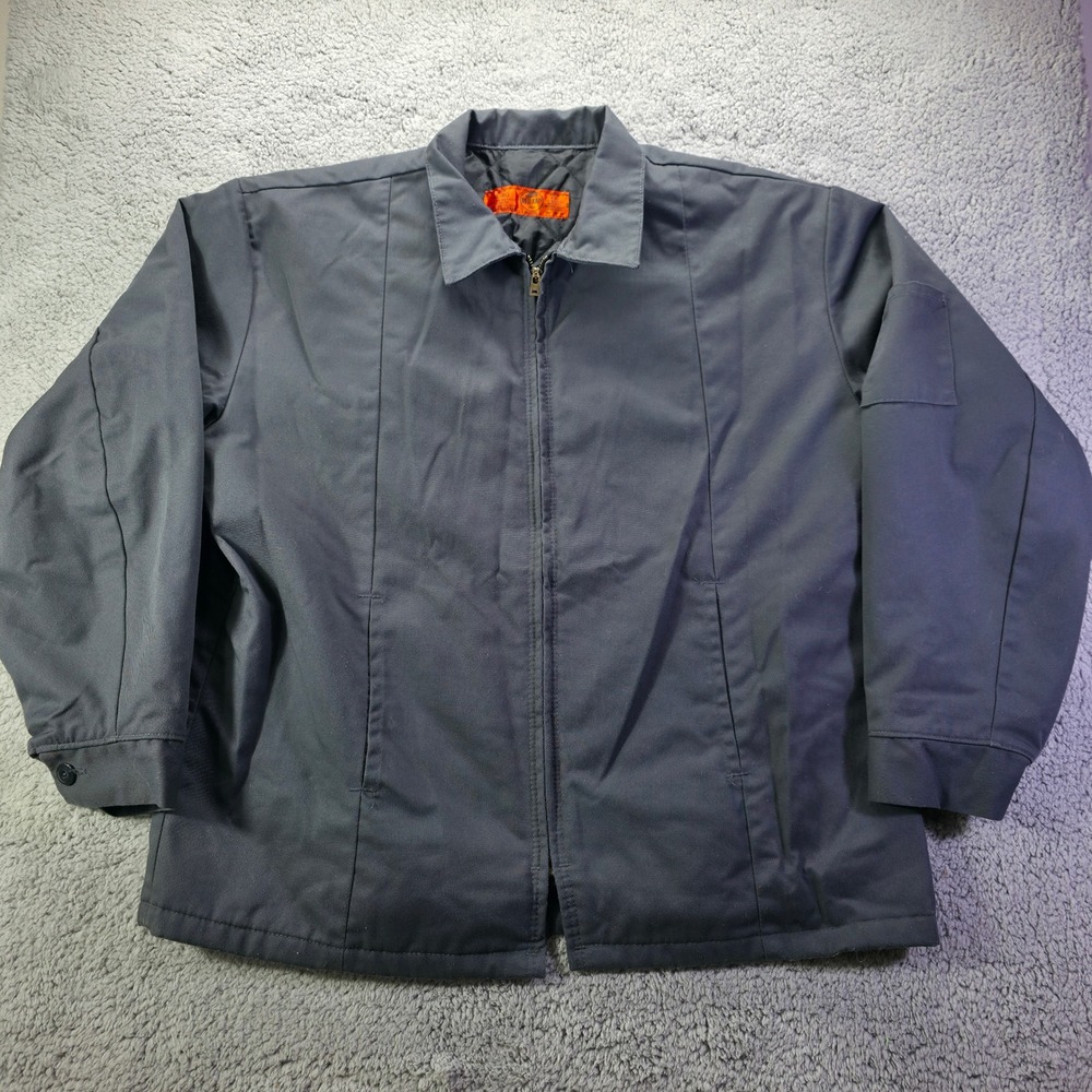 Red Kap Mens Charcoal Gray Perma-Lined Panel Work Jacket JT50CH XL-RG